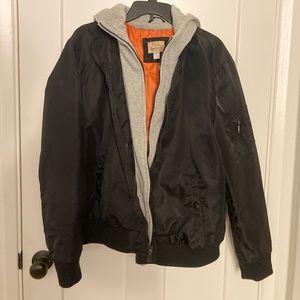 Black Bomber jacket w/ Hood